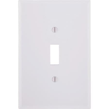Leviton 1-Gang Plastic Oversized Toggle Switch Wall Plate, White 001-88101